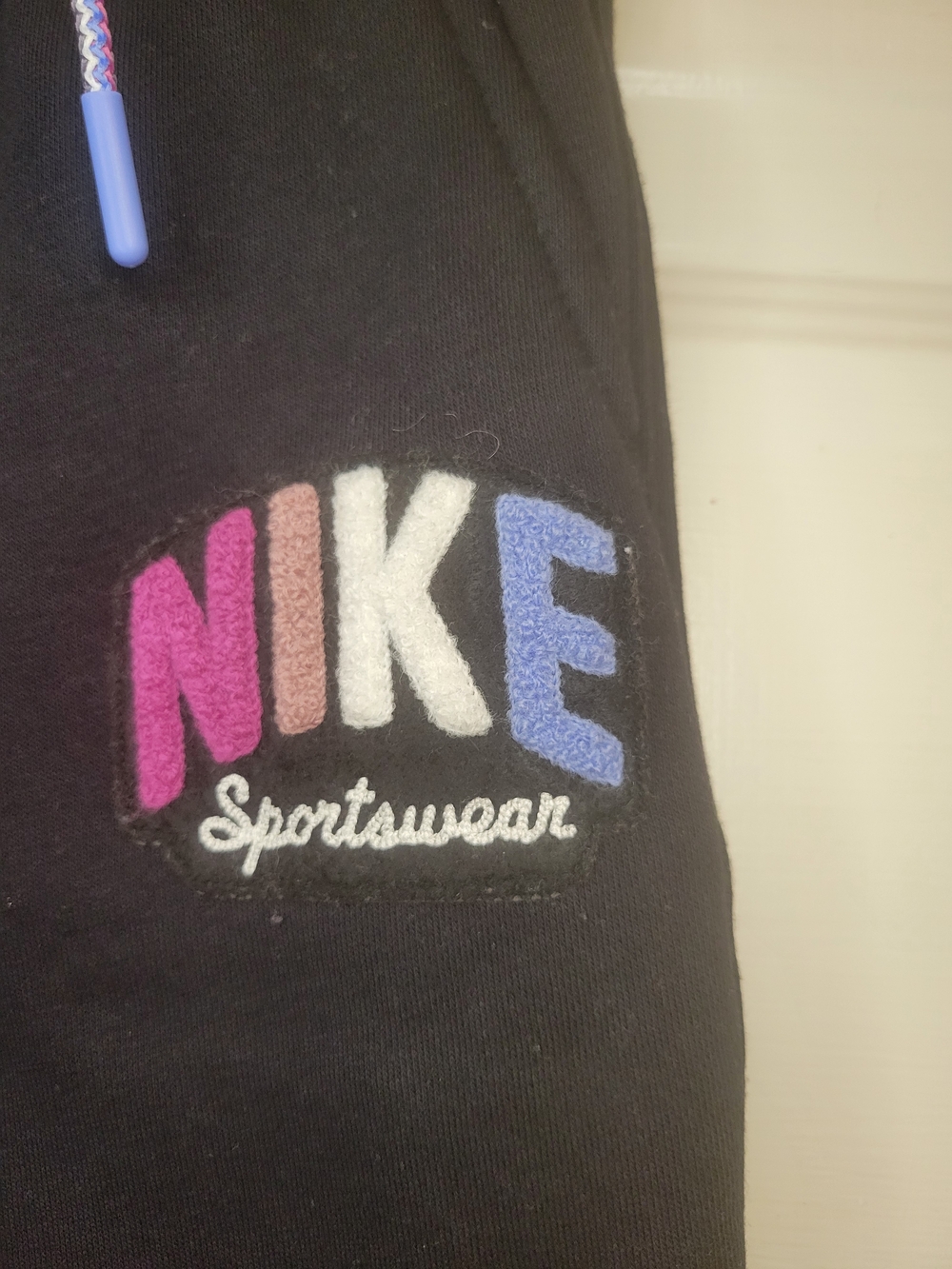 Nike Kids Black Sweatpants with Pink & Blue Logo - Picture 3 of 8